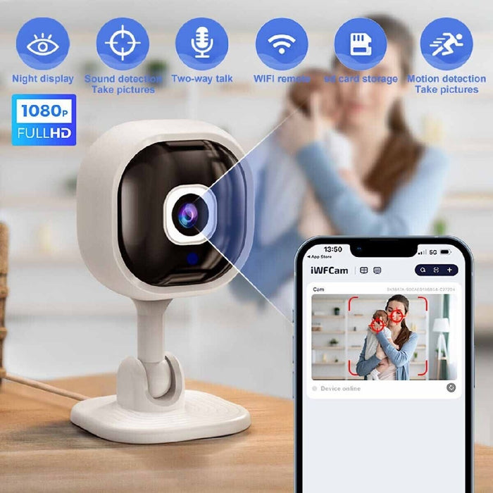 1080P HD Mini Camera Security IP CCTV Wireless WiFi Home Indoor Night Vision Cam - The Peppermint Room