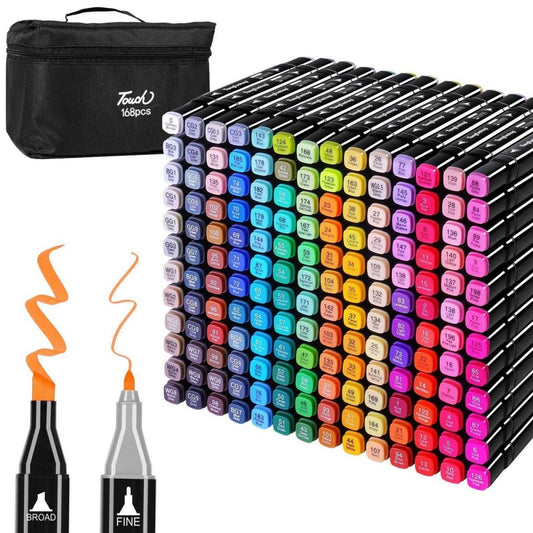 168 Colors Dual Tip Art Markers Color Pens Drawing Watercolour Kids &  Gift - The Peppermint Room