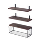 2 In 1 Floating Shelves Wall Mounted With Storage Basket Bathroom Shelves Over Toilet Wooden Shelves For Bedroom Living Room Kitchen Office Wall Decor Plants - The Peppermint Room