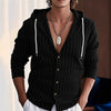 Slim-fit Hood Cardigan Casual Shirt Men - The Peppermint Room