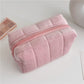 Plush Makeup Bag Checkered Cosmetic Bag Cosmetic Travel Bag Large Zipper Travel Toiletry Bag Portable Multi Functional Capacity Bag Cute Makeup Brushes Storage Bag For Women - The Peppermint Room