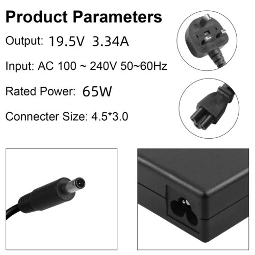 GENUINE LAPTOP CHARGER 19.5V-3.34A, 65W  WITH POWER LEAD 7348 3000 3138 NEW - The Peppermint Room