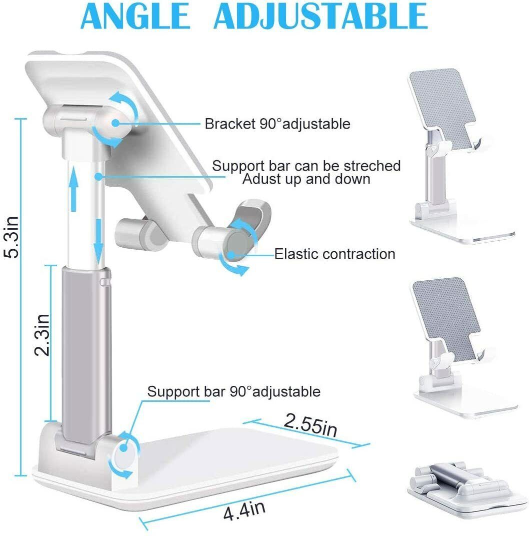 Cell Phone Stand Desktop Holder Tablet Stand Mount Mobile Phone Desktop Tablet Holder Table Cell Foldable Extend Support Desk Mobile Phone Holder Stand - The Peppermint Room