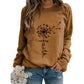 Women's Top Dandelion Print Round Neck Long-sleeved Loose Sweater Women - The Peppermint Room