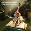 Robotime ROKR Magic Cello wooden 3D puzzle music box with self-playing bow and intricate gear design
