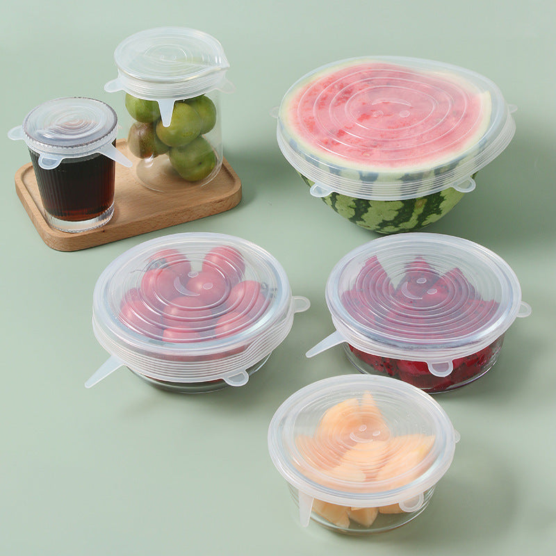 6pcs Silicone Stretch Lids – Reusable Food Covers