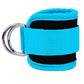 Blue adjustable ankle strap resistance band for hip and leg strength training