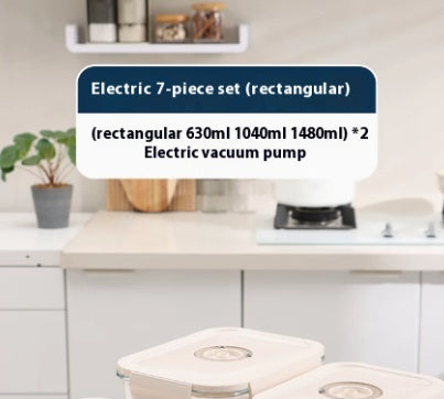 Vacuum Food Storage Box Electric Suction Timer Office Worker Microwave Oven Glass Lunch Box