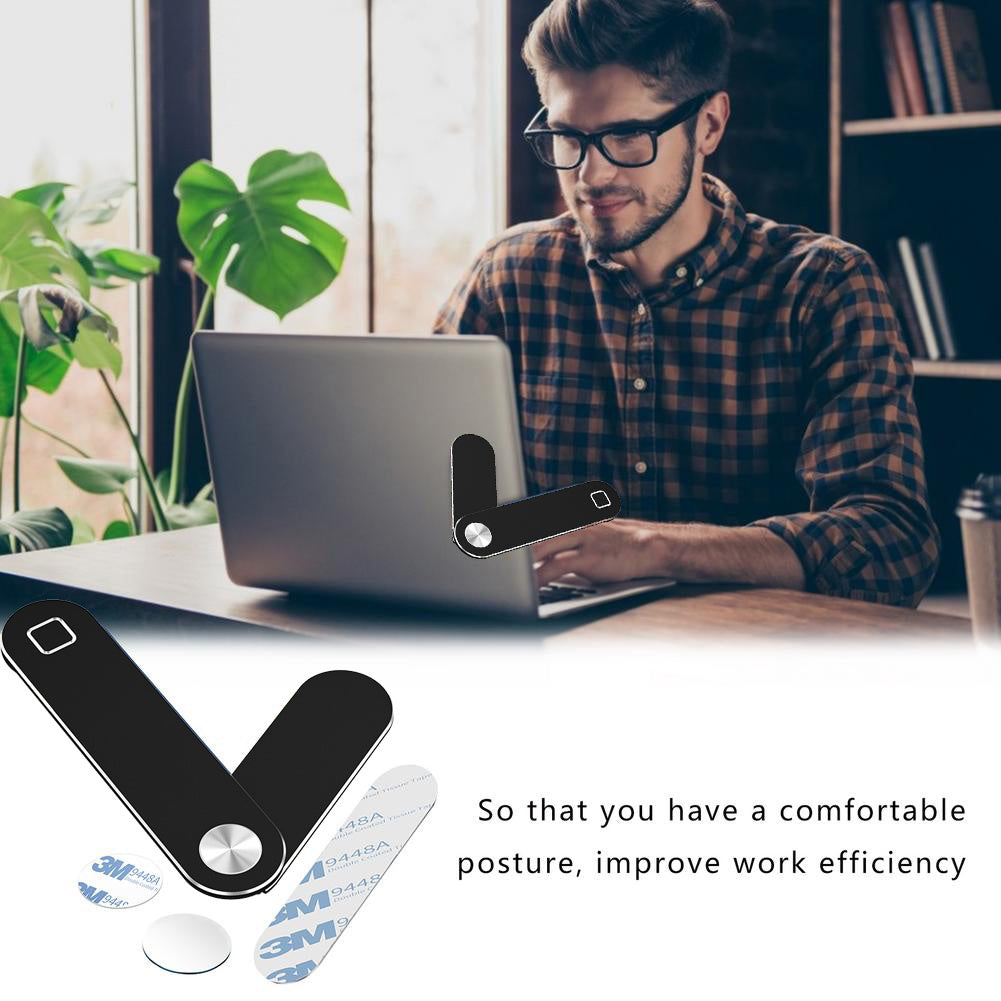 Laptop Phone Holder, Adjustable Laptop Side Mount Clip, Magnetic Laptop Monitor Mount, Computer Laptop Cellphone Stand Foldable Aluminum Expansion Bracket Tablet Clip - The Peppermint Room