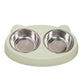 Double dog bowls with stainless steel inserts and non-slip resin station for pet feeding
