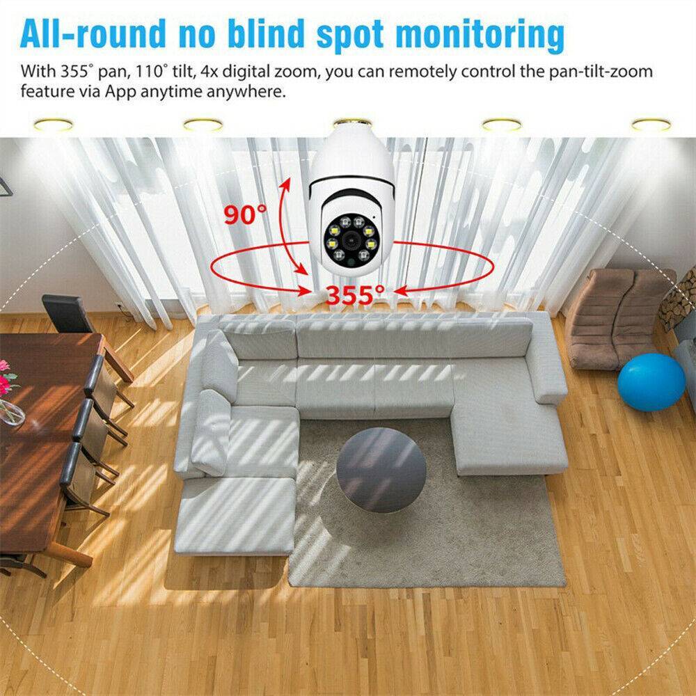 IR E27 Light Bulb Camera 1080P HD Wireless Wifi Smart Home Security Camera - The Peppermint Room