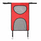 Red cloth pet guardrail with mesh window and hooks for back seat car pet safety