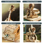 Robotime ROKR Magic Cello 3D wooden puzzle music box with wind-up mechanism and intricate carved details