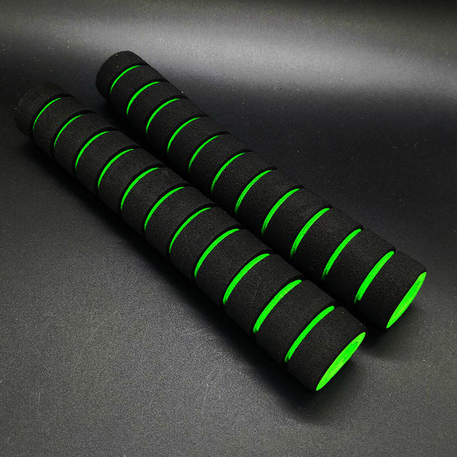 Long home workout equipment foam grips with green stripes for bike handlebars