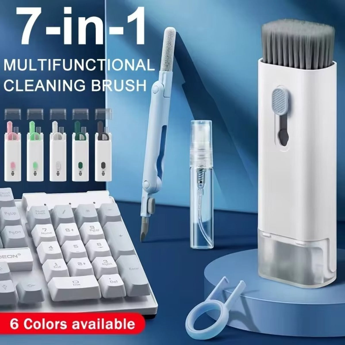 7 In 1 Computer Keyboard Cleaner Brush Kit Earphone Cleaning Pen For Headset Keyboard Cleaning Tools Cleaner Keycap Puller Kit - The Peppermint Room