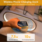 1 Set Bedside Table Lamp Touch Control Lamp With Clock Wireless Charging LED Desk Lamp Dimmable Nightstand Reading Lamp - The Peppermint Room