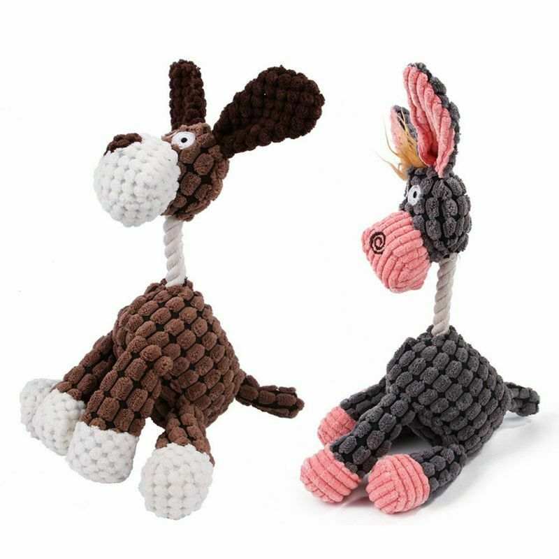 Dog Toy Play plush squeaky chew toy for puppies in donkey shapes with soft corduroy material