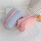 Plush Makeup Bag Checkered Cosmetic Bag Cosmetic Travel Bag Large Zipper Travel Toiletry Bag Portable Multi Functional Capacity Bag Cute Makeup Brushes Storage Bag For Women - The Peppermint Room