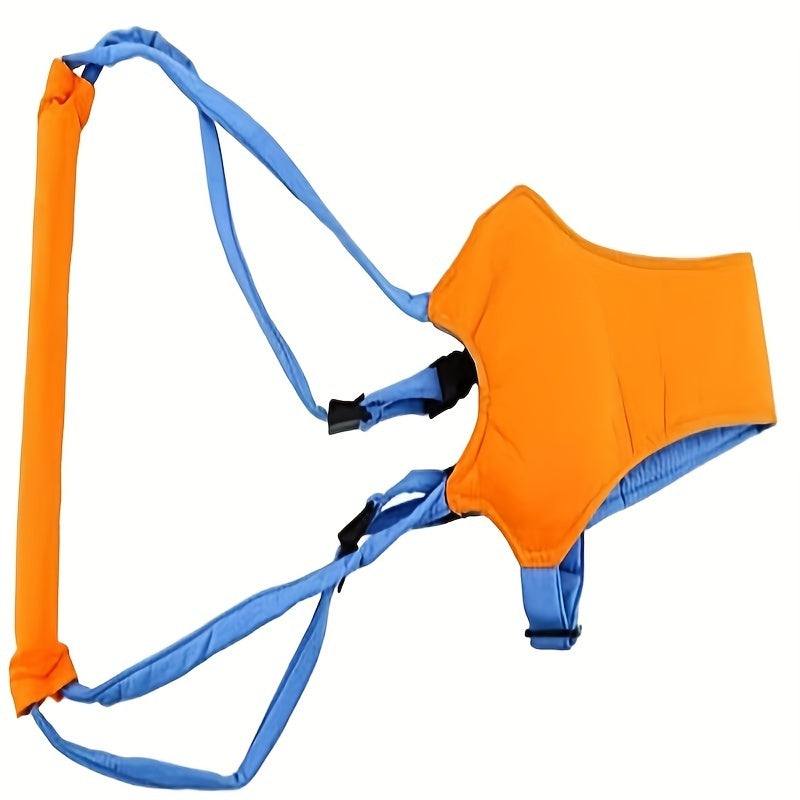 Orange and blue baby toddler harness walk learning assistant for safe infant walking support