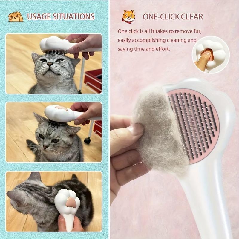 Pet Massage Hair Removal Comb, Paw ShapedPet Grooming Brush, PetHair Remover, Dog & CatGrooming Supplies Viral Dogvacuum Pethairremover Tool - The Peppermint Room