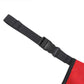 Red and black cloth pet guardrail with adjustable strap for back seat pet safety