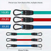 Ankle strap resistance bands in blue red and green with carabiner clips for adjustable strength training