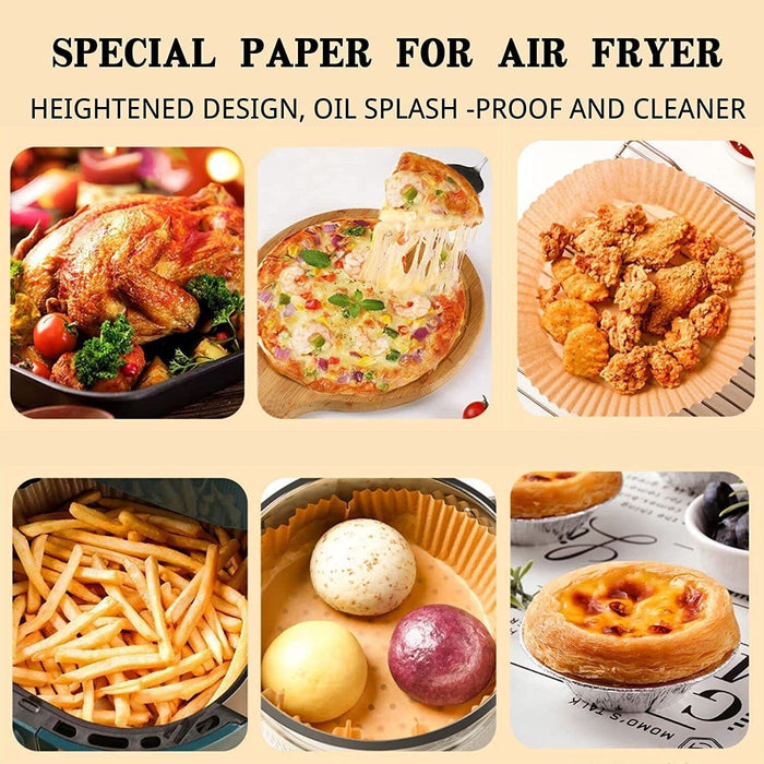 200pcs Air Fryer Paper Liners – 6.3in Non-Stick Round