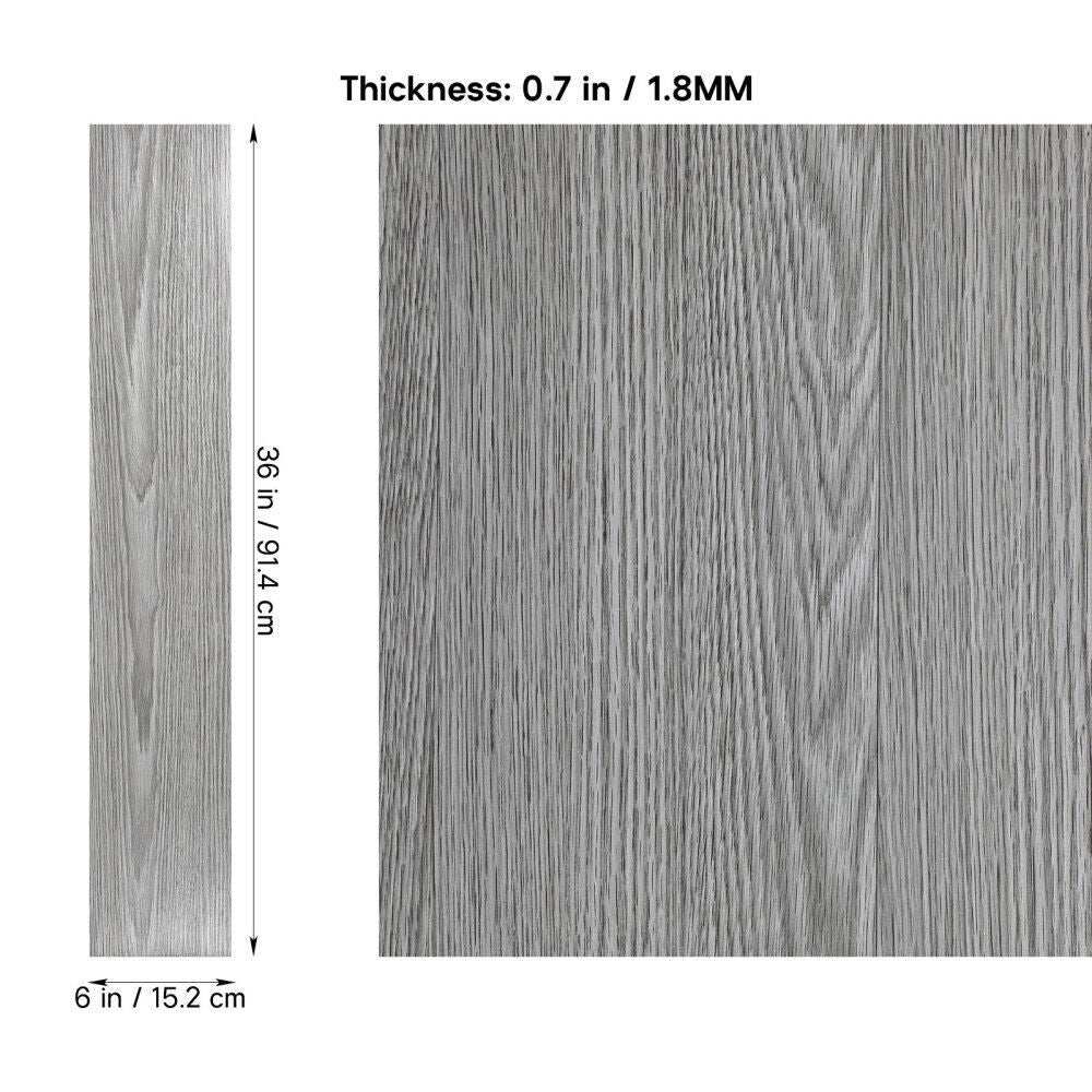 5m self-adhesive wood effect vinyl floor planks tiles with gray wood grain texture for bathroom and home decor