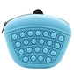Blue silicone pet treat bag with anti-slip bubble design and zipper closure for dog training