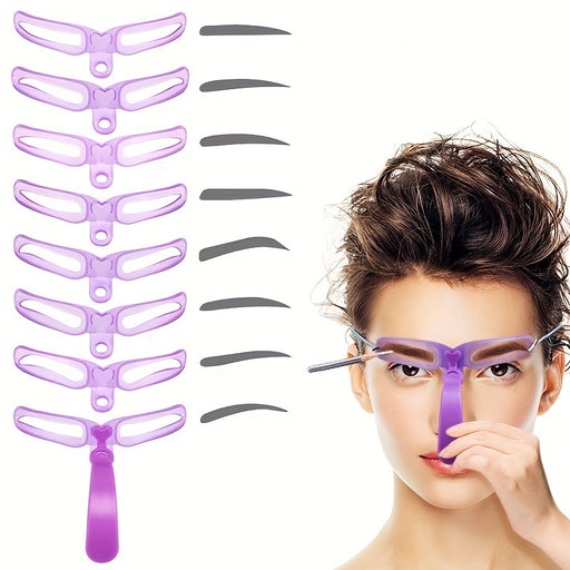 8pcs Eyebrow Stencils, Eyebrow Shaping Kit, Eyebrow Template, 8 Styles Reusable Eyebrow Stencil With Handle - The Peppermint Room