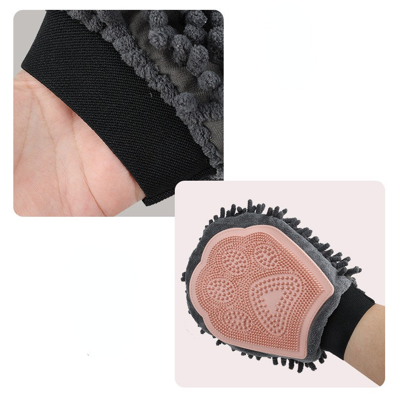 Pet Bathing Brush 2-in-1 Grooming Glove Elegant Dog Grooming Tool For Brushing, Massaging, And Drying Pet Grooming Kit For Dog Cat 2-Sided Bathing Brush Cleaning Massage Glove - The Peppermint Room