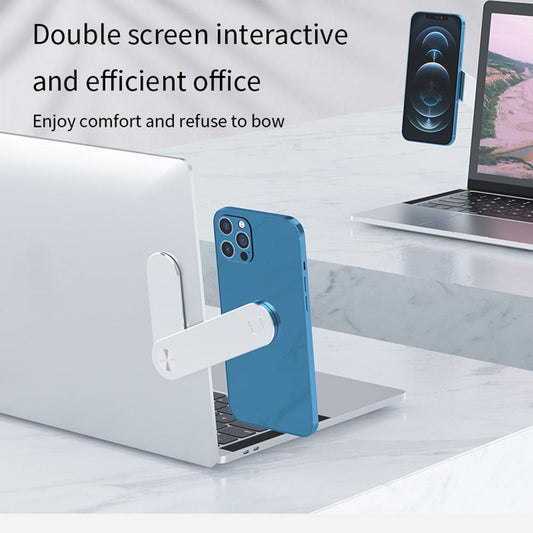 Laptop Phone Holder, Adjustable Laptop Side Mount Clip, Magnetic Laptop Monitor Mount, Computer Laptop Cellphone Stand Foldable Aluminum Expansion Bracket Tablet Clip - The Peppermint Room