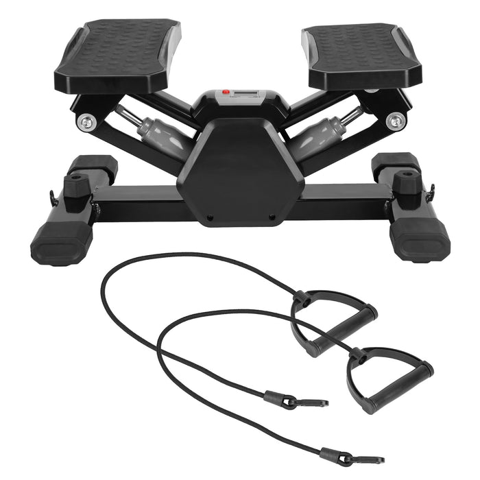 Mini Stepper Stair Stepper With Resistance Bands Quiet Workout Stepper With Digital Timer Max 330.7LBS Load For Home - The Peppermint Room