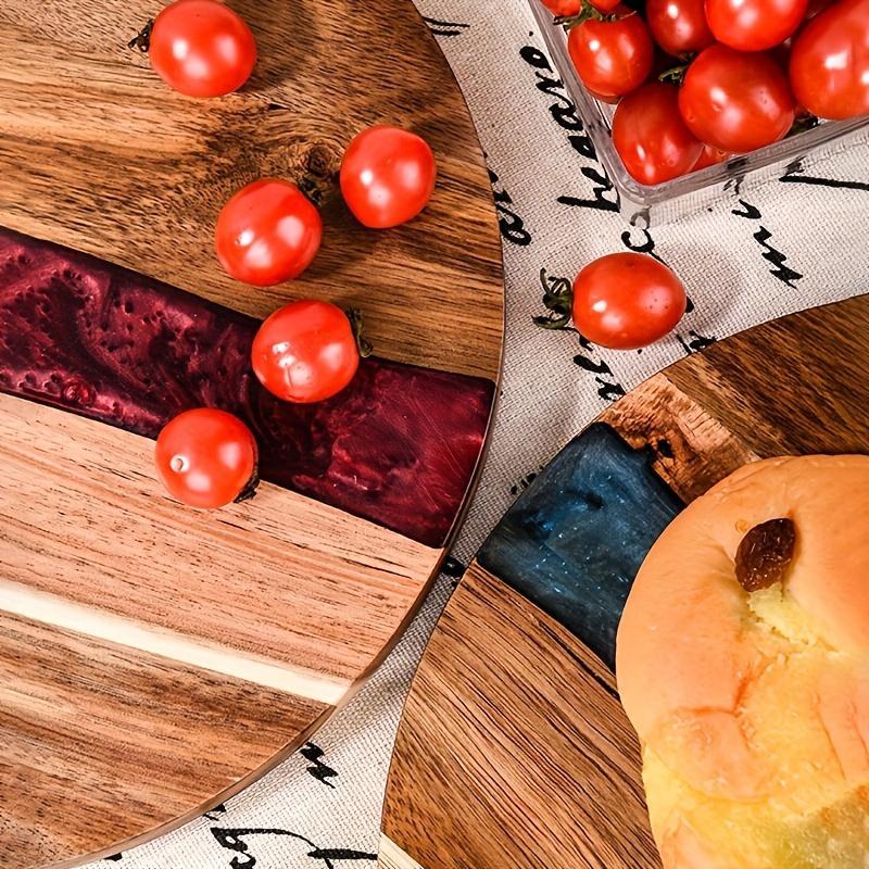 Acrylic Wood Resin Round Cutting Board Food Safe Kitchen Tray Suitable For Steak Snacks Fruits Ideal For Home And Restaurant - The Peppermint Room