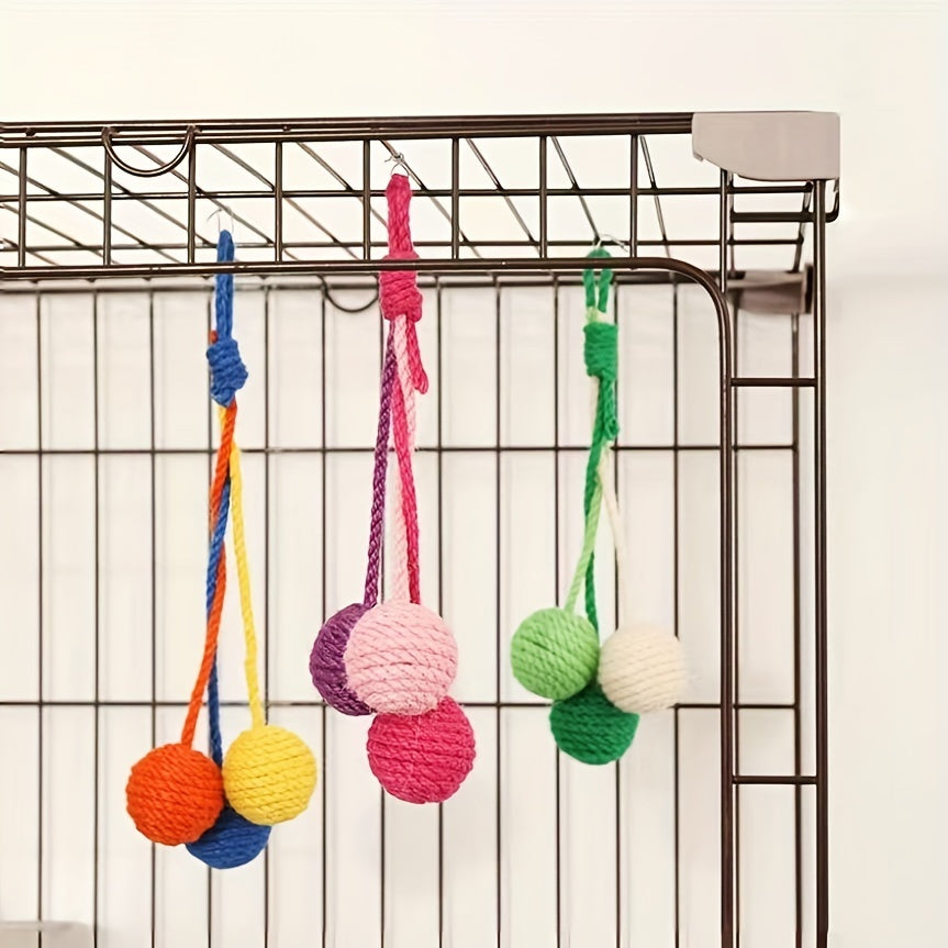Cat Scratcher Ball, Chewable Scratcher For Kittens Chewable Interactive Cat Sisal Rope Ball Toy Cat Ball, Rolling Ball Scratch Cat Toy For Indoor Kittens Puppy Cat Pet - The Peppermint Room