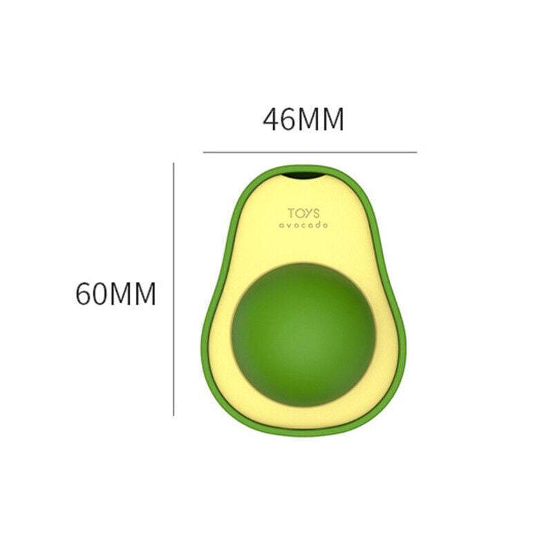 Avocado-shaped catnip toy for cats with wall attachment and teeth cleaning function