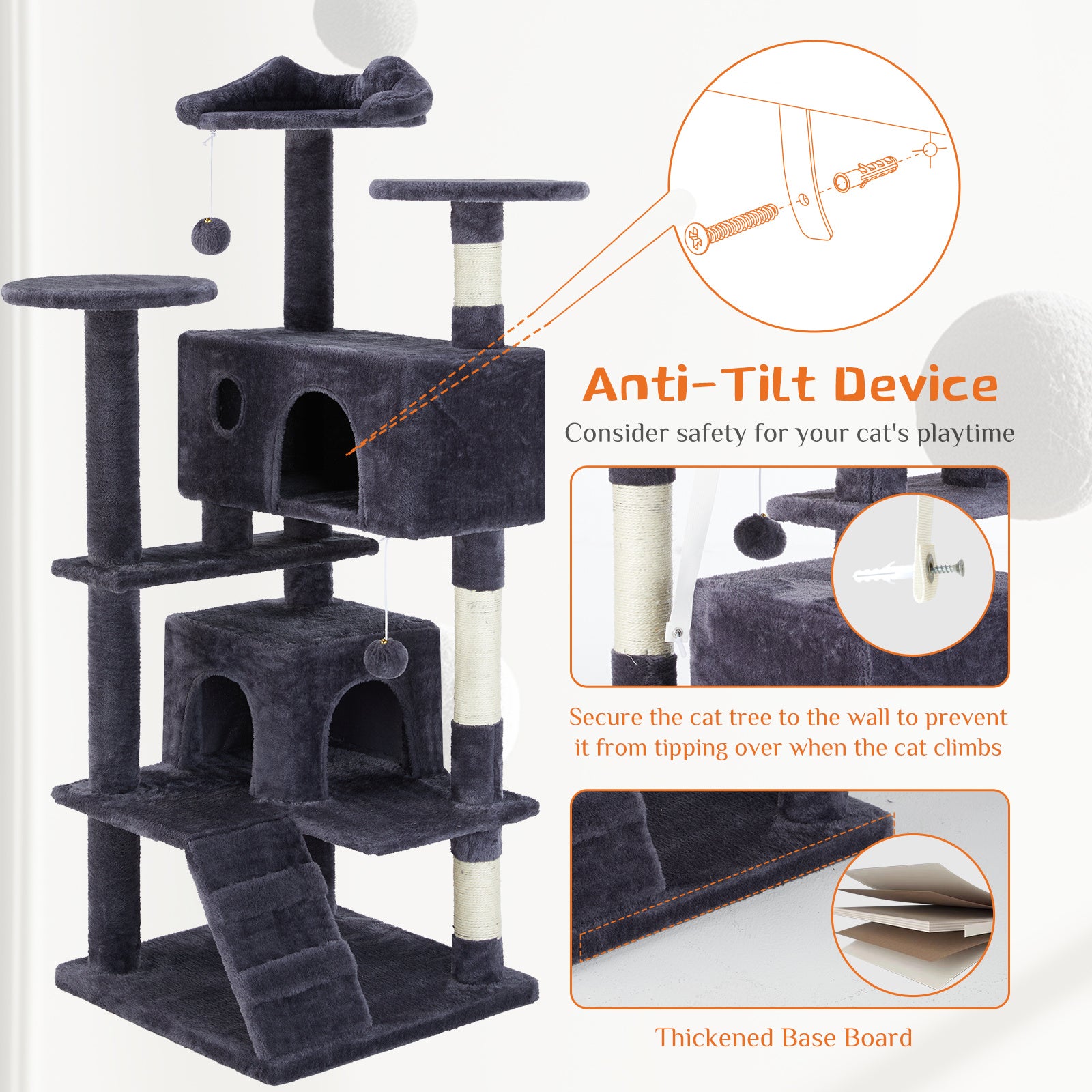 Multi Functional Cat Treehouse Cat Climbing Frame - The Peppermint Room