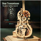 Robotime ROKR Magic Cello wooden mechanical music box 3D puzzle with gear transmission and decorative flower design