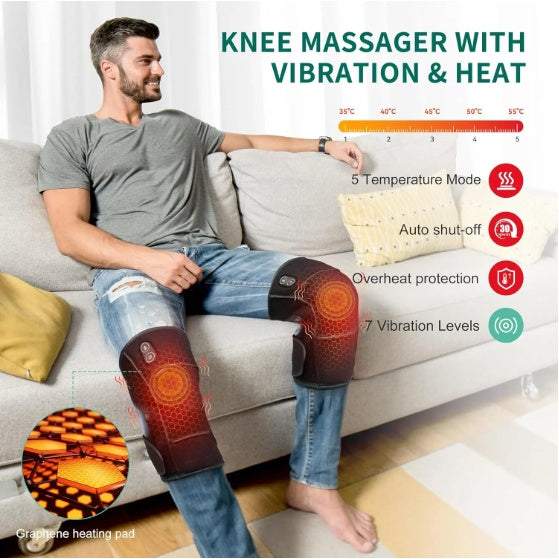Eated Knee Massager With Vibration, Cordless Heating Pad For Knees, Shoulders And Elbows To Relieve Deep Tissue Pressure, Knee Warming Kit, Heated Knee Pads For Men, Women And Seniors - The Peppermint Room