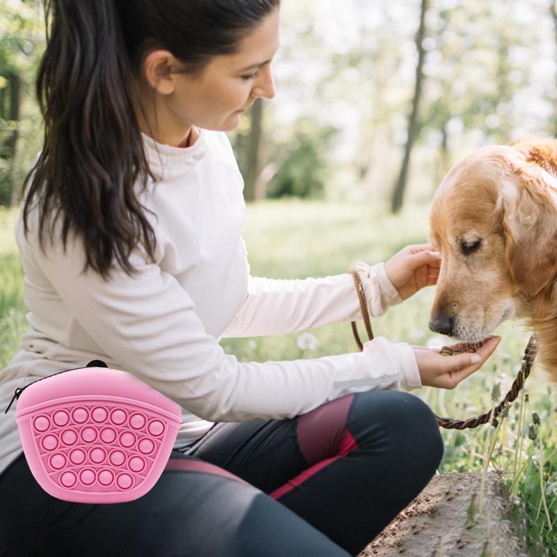 Bag Silicone Feed Dogs Treat Pouch Pet Training Bag Bundle Pocket Waist Pack Pet Portable Dog Training Waist Bag Treat Snack Bait Dogs Soft Washable Outdoor Feed Storage Pouch Food Reward Silica Bags - The Peppermint Room