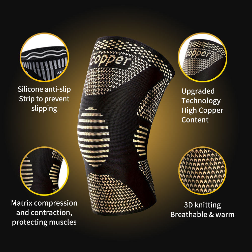 1 Pair Copper Knee Pads Ultimate Shock-Absorbing Gear For Men & Women Superior Knee Support For Sports Yoga Fitness Basketball - The Peppermint Room