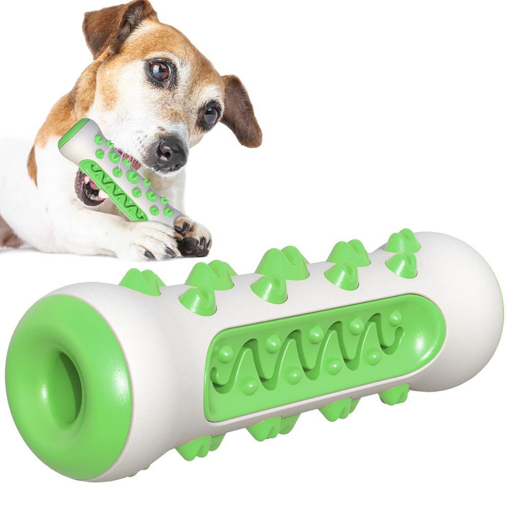 Dog Squeaky Toys For Aggressive Chewers, Tough Toothbrush Dog Chew Toy, Nearly Indestructible Rubber Toys For Pet Training, Teeth Cleaning, Playing And Chewing - The Peppermint Room
