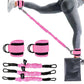 Pink adjustable ankle strap resistance bands for hip and leg strength training at home or gym