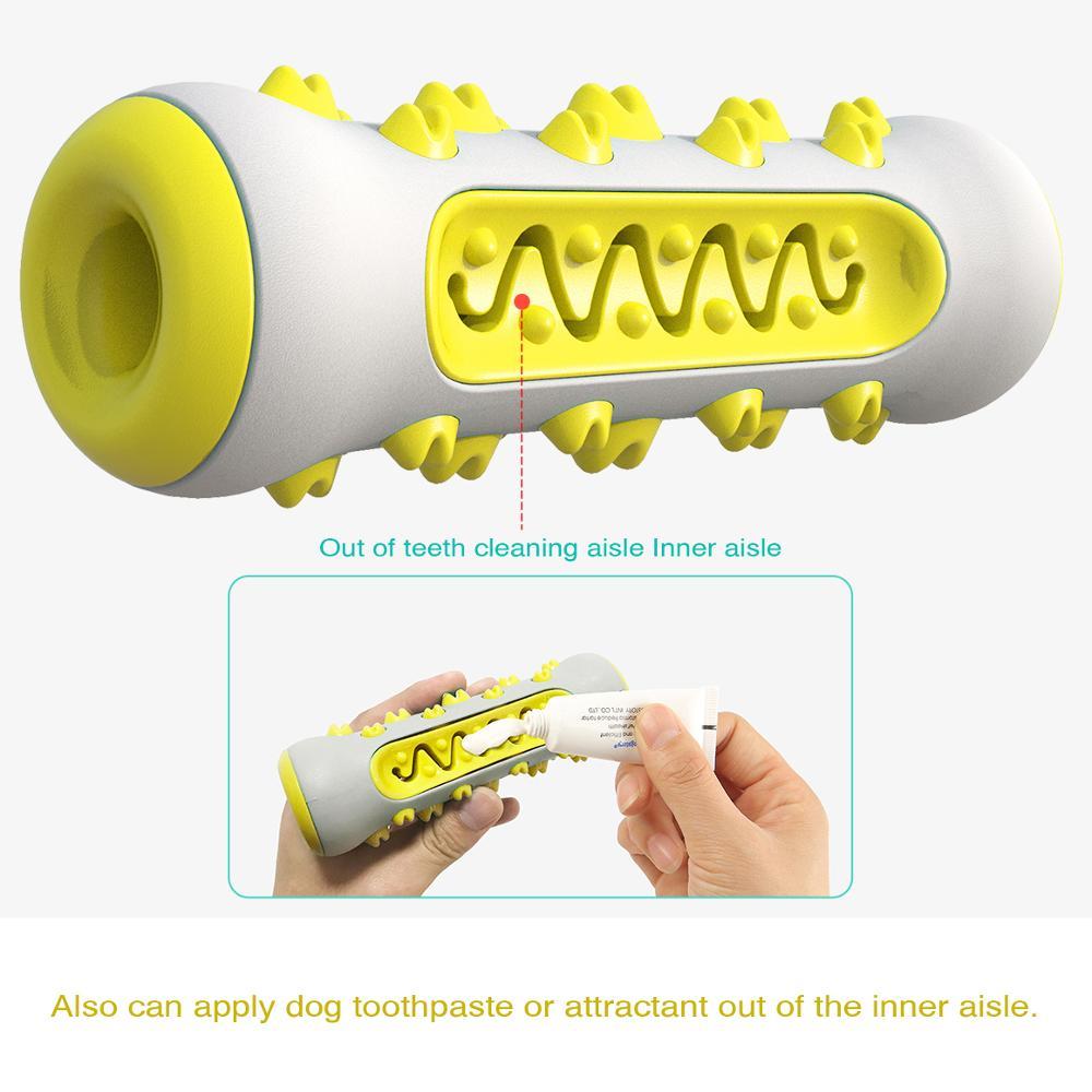 Dog Squeaky Toys For Aggressive Chewers, Tough Toothbrush Dog Chew Toy, Nearly Indestructible Rubber Toys For Pet Training, Teeth Cleaning, Playing And Chewing - The Peppermint Room