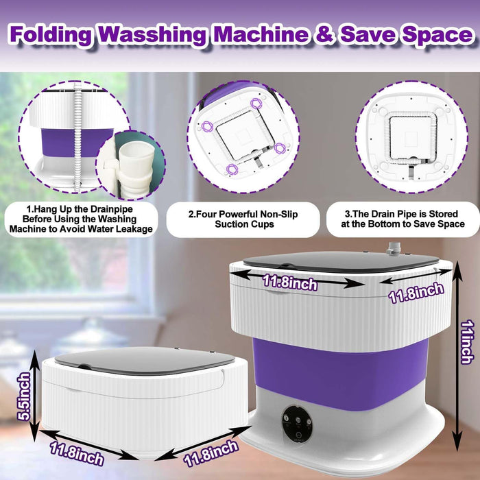 10L Foldable Washing Machine – 3 Cleaning Modes