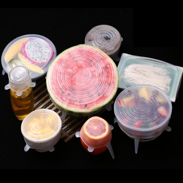 6pcs Silicone Stretch Lids – Reusable Food Covers