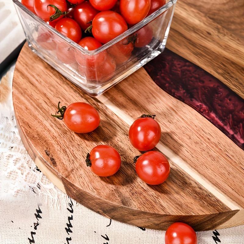 Acrylic Wood Resin Round Cutting Board Food Safe Kitchen Tray Suitable For Steak Snacks Fruits Ideal For Home And Restaurant - The Peppermint Room