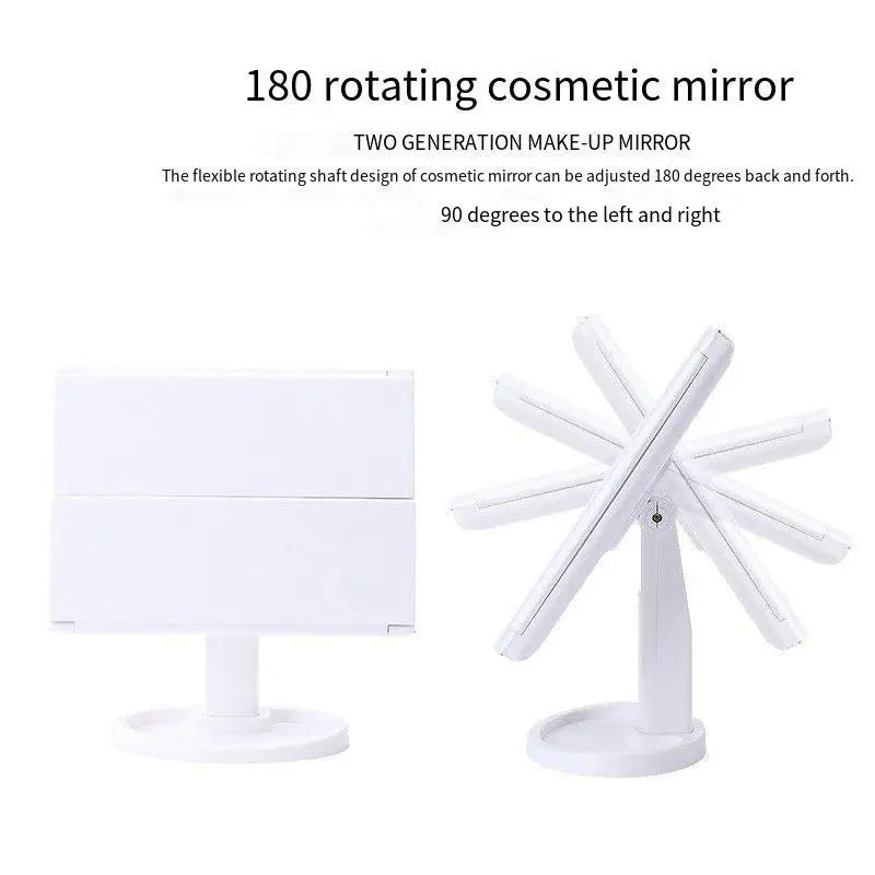 Foldable LED Mirror Illuminated Make Up Mirror Cosmetic Vanity With Light Stand - The Peppermint Room