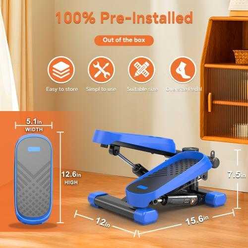 Home Office 330lb Weight Capacity Mini Stepper With Resistance Band And LCD Display - The Peppermint Room