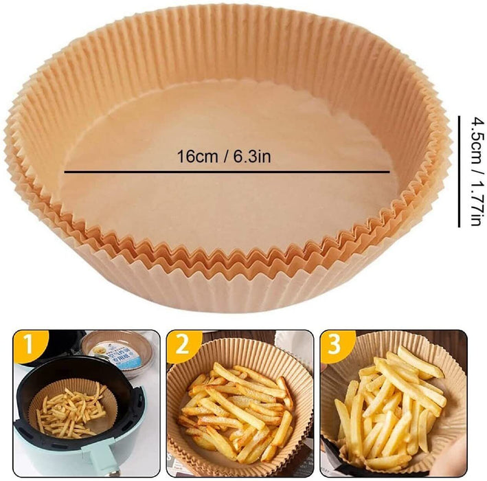 200pcs Air Fryer Paper Liners – 6.3in Non-Stick Round